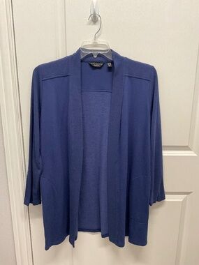 SUSAN GRAVER WEEKEND BLUE CARDIGAN SIZE LP